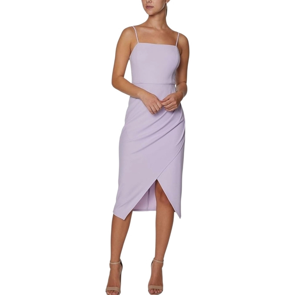 Laundry by Shelli Segal Women's Asymmetrical Midi Dress with Spaghetti Straps
